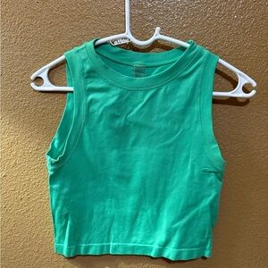 Sleeveless Crop Tank Top in Bright Green